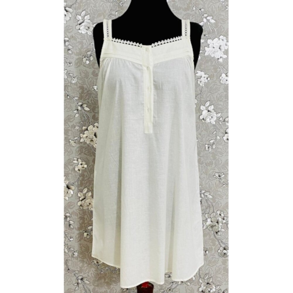 Victorian Cotton Nightgown – Strappy Sleeveless SoieRose SR-1180 – Vintage